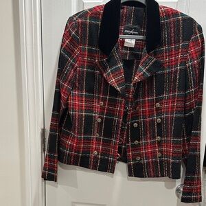 Ralph Lauren style Vintage Plaid Crop Blazer